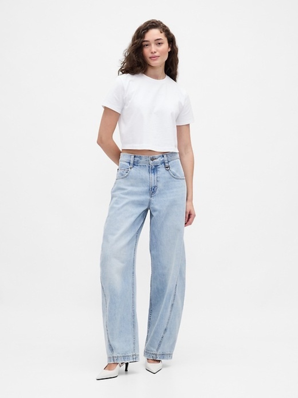 gap x beis high rise barrel jeans